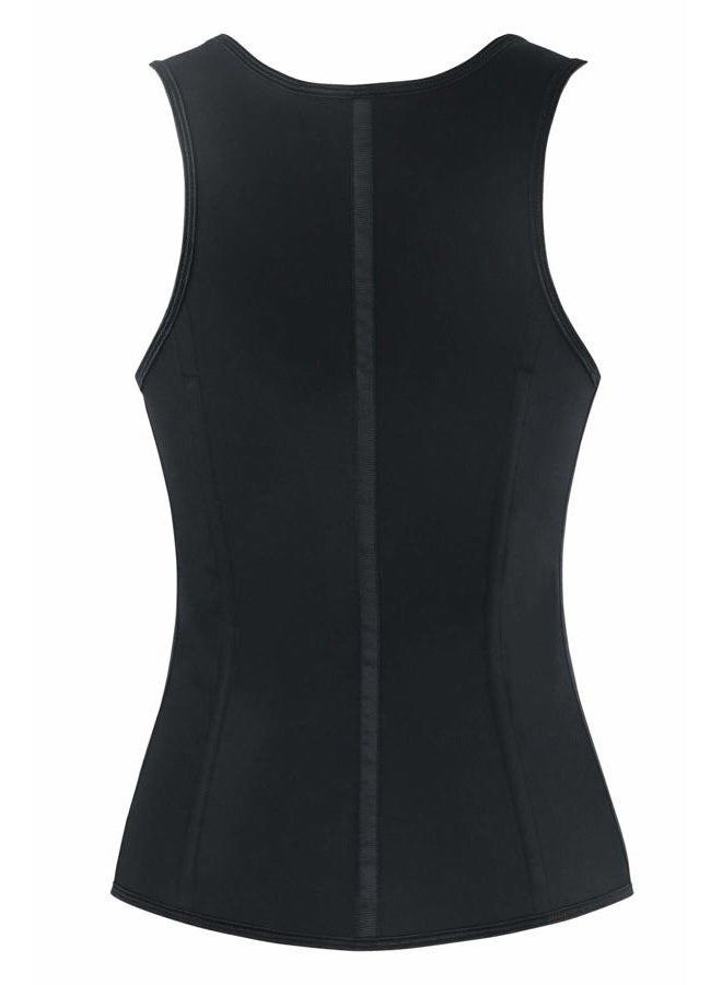 Charmian Women's Latex Underbust Waist Training Cincher Steel Boned Body Shaper Corset Vest Vest-Black Large - Image 3