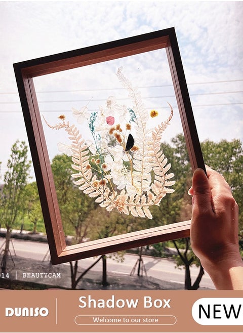 3D Shadow Box, DIY Wedding Memory Dried Flower Shadow Box Picture Frame Display Box for Tabletop Wooden Deep Box  Medals, Flowers, Memorabilia, Photo