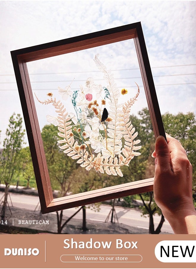 DUNISO - 3D Shadow Box, DIY Wedding Memory Dried Flower Shadow Box Picture Frame Display Box for Tabletop Wooden Deep Box  Medals, Flowers, Memorabilia, Photo - Image 1