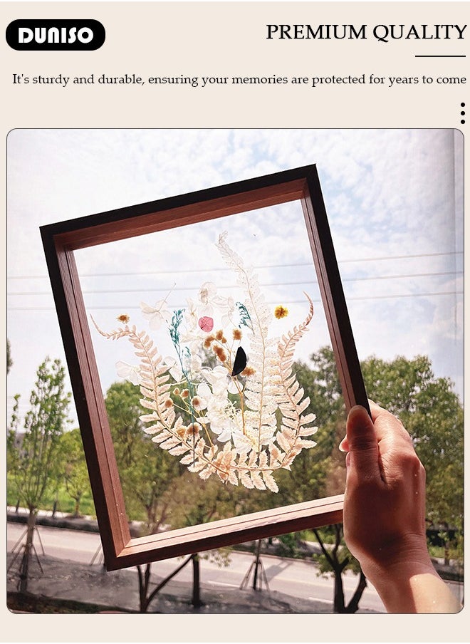 DUNISO - 3D Shadow Box, DIY Wedding Memory Dried Flower Shadow Box Picture Frame Display Box for Tabletop Wooden Deep Box  Medals, Flowers, Memorabilia, Photo - Image 1