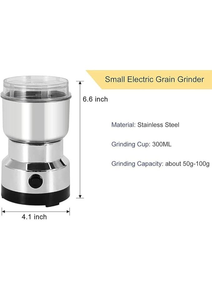 Electric Coffee and Spice Grinder, Stainless Steel, 150-300W, Silver - Image 4