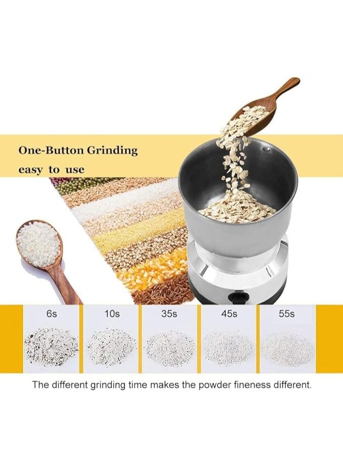 Electric Coffee and Spice Grinder, Stainless Steel, 150-300W, Silver - Image 5