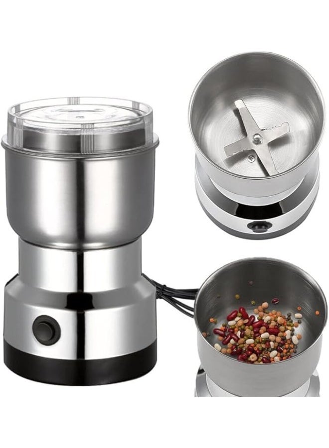 Electric Coffee and Spice Grinder, Stainless Steel, 150-300W, Silver - Image 3