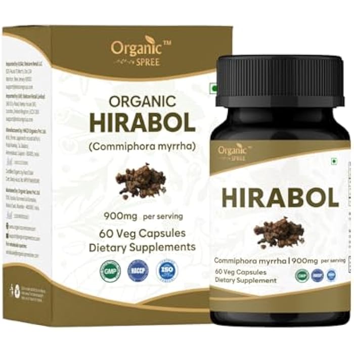 ORGANIC SPREE Hirabol 60 Capsules – Commiphora Myrrha – Natural Support for Joint & Digestive Health* - Image 1