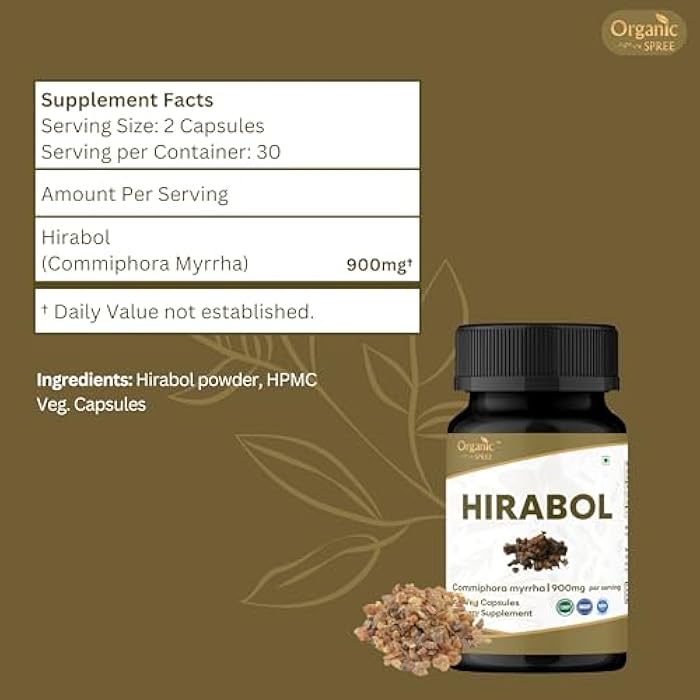 ORGANIC SPREE Hirabol 60 Capsules – Commiphora Myrrha – Natural Support for Joint & Digestive Health* - Image 4