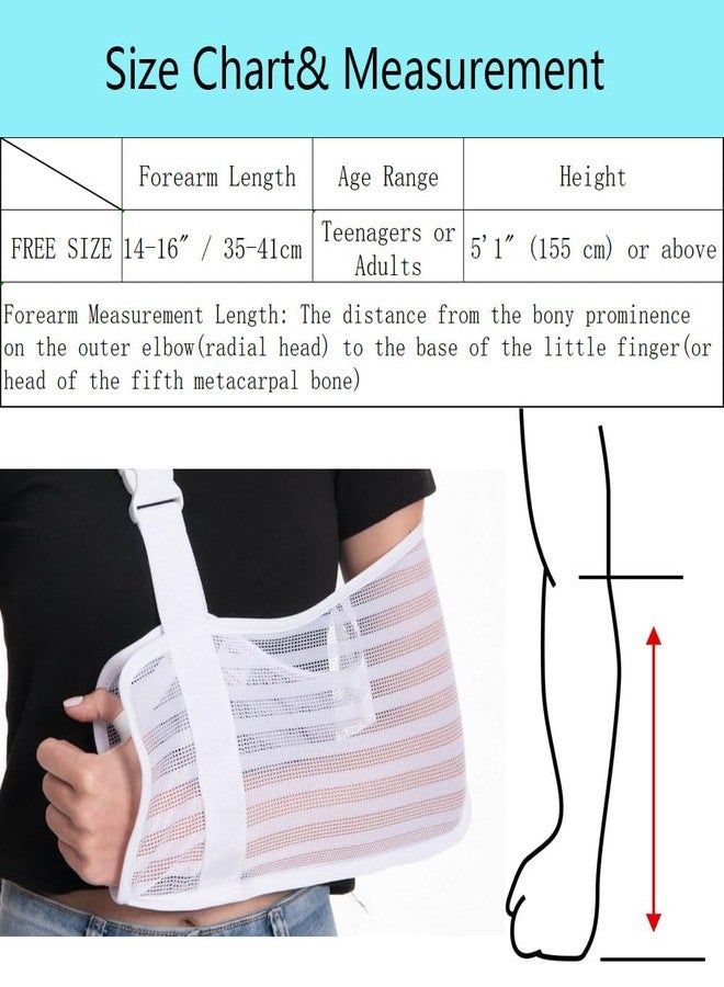 Ledhlth Arm Sling for Broken Arm, Torn Rotator Cuff, Shoulder, Elbow, Wrist Injury, Mesh Support Brace for Men and Women (White, One Size) - Image 2