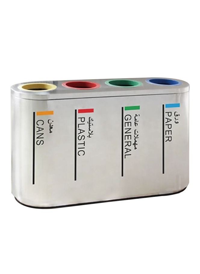 LACOT GENERAL TRADING LLC - 4 Section Open Color Coded Top 4 In 1 Recycle Steel Bin 125 X 35 X 81.5 CM - Image 1