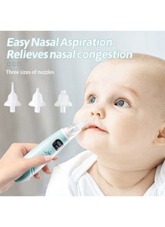 DUOLADUOBU Electric Nasal Aspirator for Baby Safe/Quick/Hygienic Baby Nose Sucker with  Suction USB Rechargeable with 3 Silicone Heads Nose Cleaner for Toddlers Music & Light Soothing Function（Sky Blue)  - Image 2