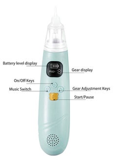 DUOLADUOBU Electric Nasal Aspirator for Baby Safe/Quick/Hygienic Baby Nose Sucker with  Suction USB Rechargeable with 3 Silicone Heads Nose Cleaner for Toddlers Music & Light Soothing Function（Sky Blue)  - Image 5
