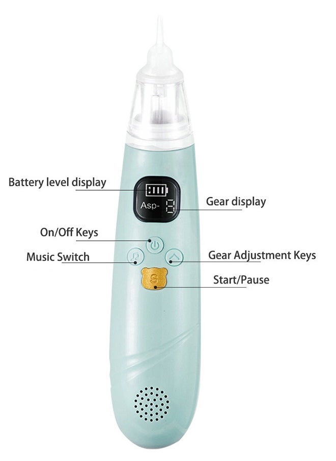 DUOLADUOBU Electric Nasal Aspirator for Baby Safe/Quick/Hygienic Baby Nose Sucker with  Suction USB Rechargeable with 3 Silicone Heads Nose Cleaner for Toddlers Music & Light Soothing Function（Sky Blue)  - Image 5