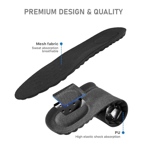 VivoFoot 2 Pair Foam Insoles, 4D Cloud Soles, Anti-Fatigue Pain Relief Work Sports Running Comfort Shoe Inserts, Trim to Fit Replacement Pads for Men Women (Women 5-9, Black) - Image 2