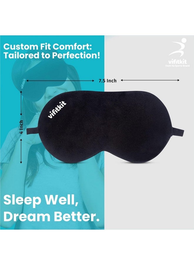 Vifitkit VFK by Trendy Home Eye Mask for Sleeping with Adjustable Strap, Premium Sleeping Mask for Men, Women and Kids, Blind Fold for Comfortable Sleep, Travelling Sleep Mask, Sleeping Eye Mask (Pack of 2, Black) - Image 3
