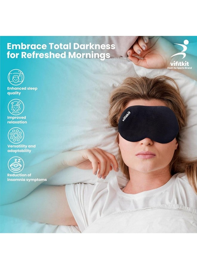 Vifitkit VFK by Trendy Home Eye Mask for Sleeping with Adjustable Strap, Premium Sleeping Mask for Men, Women and Kids, Blind Fold for Comfortable Sleep, Travelling Sleep Mask, Sleeping Eye Mask (Pack of 2, Black) - Image 4