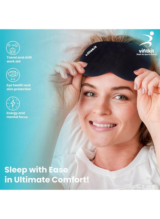 Vifitkit VFK by Trendy Home Eye Mask for Sleeping with Adjustable Strap, Premium Sleeping Mask for Men, Women and Kids, Blind Fold for Comfortable Sleep, Travelling Sleep Mask, Sleeping Eye Mask (Pack of 2, Black) - Image 5