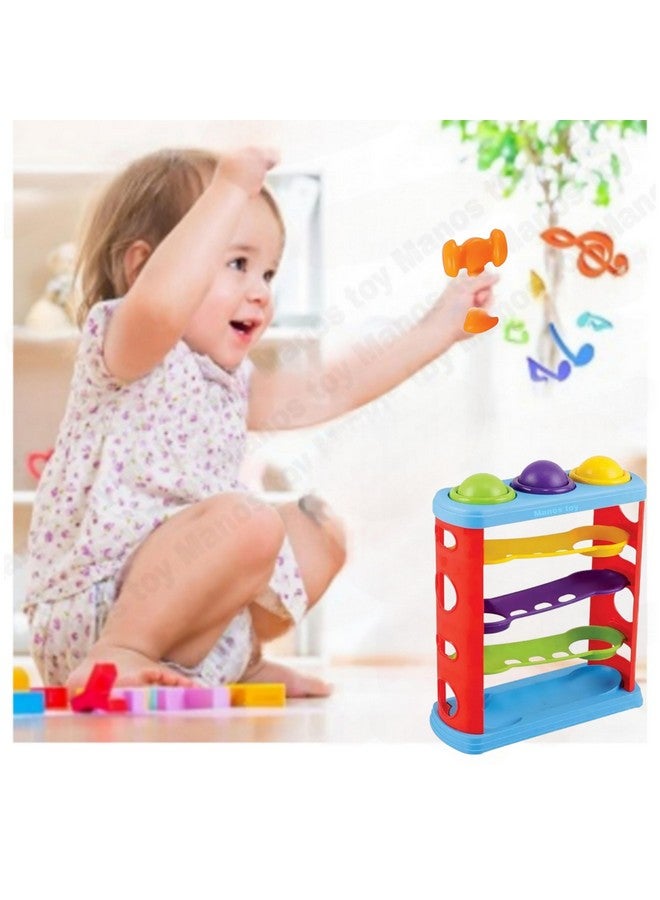 Manos Kids Hammer Ball Track Toy Set, 3 Balls, 1 Hammer with Track, Pack of 1 - Image 2