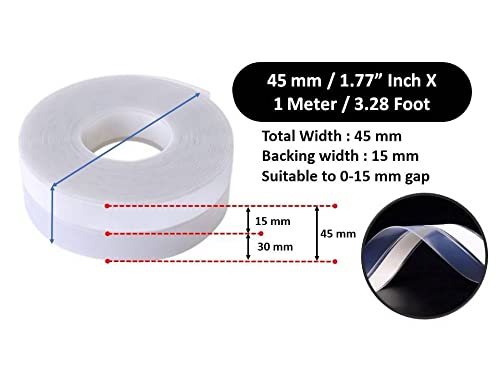 Breewell 45mm X 1 Meter 328 Foot Silicone Seal Strip Door Weather Stripping Door Seal Strip Window Seal Silicone Sealing Tape Pack of 4 Transperent - Image 2