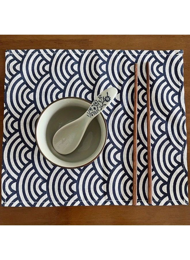 3 قطع يابانية ستايل مفرش طاولة منديل كتان حصيرة عزل حراري غطاء صندوق بينتو قماش - Image 1