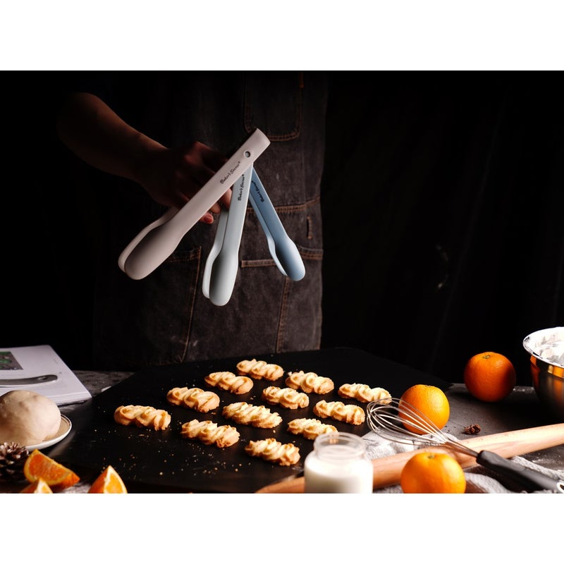 Baker's Secret مجموعة ملاقط الطعام البلاستيكية 3 قطع من بيكرز سيكريت - أدوات مطبخ متينة مقاومة للحرارة للطهي والتقديم والشواء - Image 2