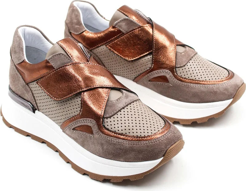 فاست ستيب Genuine Leather Inside Out Mink Color Women's Casual Daily Shoes 757za24048