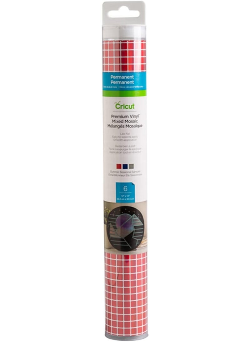 Cricut Premium Vinyl Permanent Mosaic Mix Summer 12x12" 6-Sheets