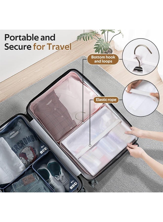 MISSLO Shower Caddy Organizer 5 Pockets Roll up Hanging Bathroom Accessories Storage for Camper, RV, Gym, Cruise, Cabin, College Dorm Shower, Small - Image 5
