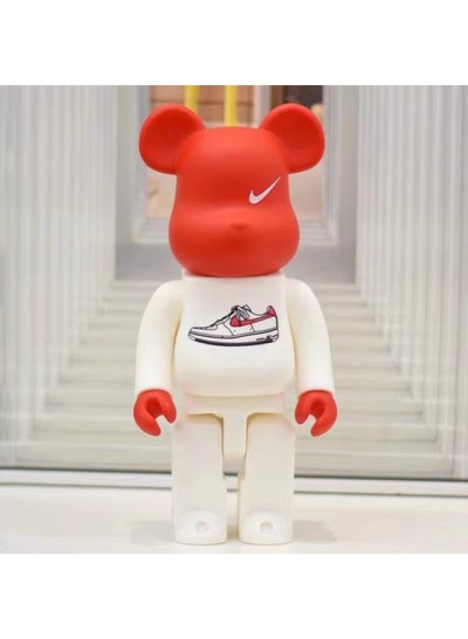 Hundred Bearbricck Vinyl Violence Bear Ornaments Building Blocks Bear Fluid Bear Toy Hand Doll 400%-Color:Hongnai Shell 