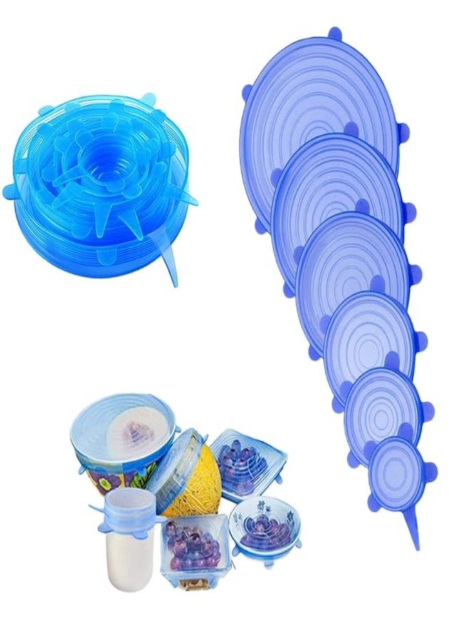 OSFT Reusable Silicone Stretch Lids for Bowls & Food Storage different Sizes | Airtight Leakproof Covers | BPA Free Eco-Friendly Food Saver Lids for Kitchen Containers Freezer Safe color may vary (6) - Image 1