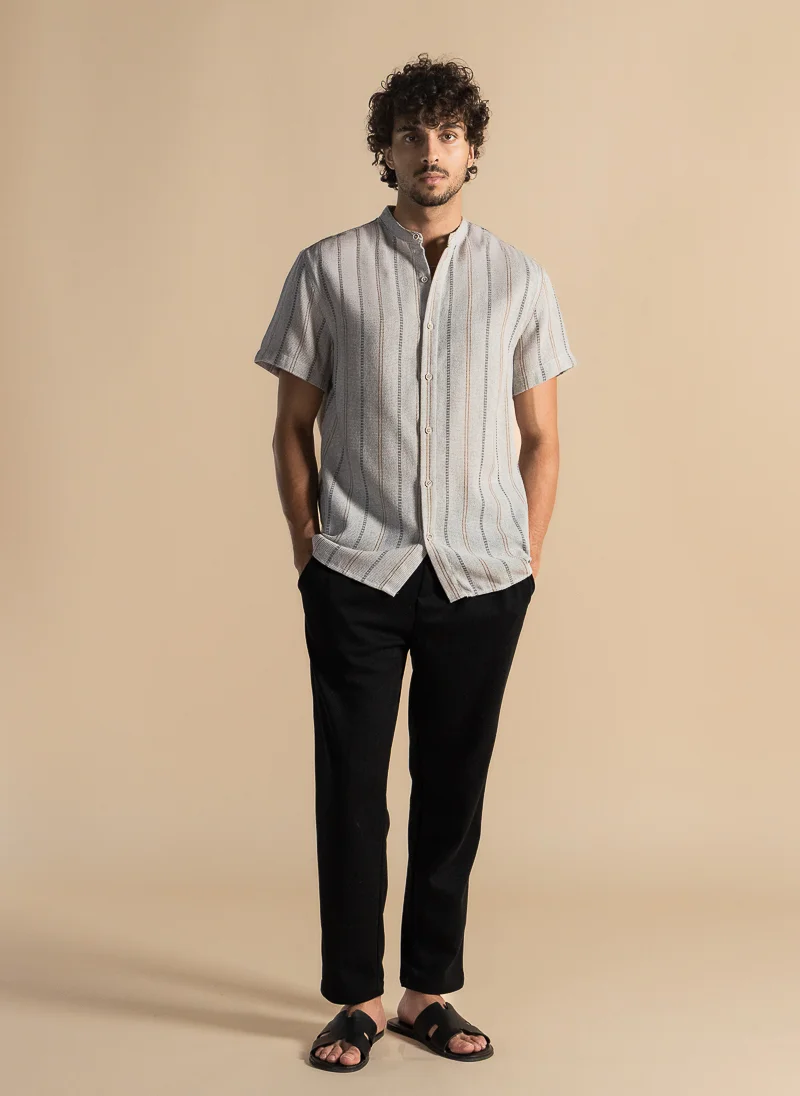 SHAPES KNITTED STRIPED SHIRT