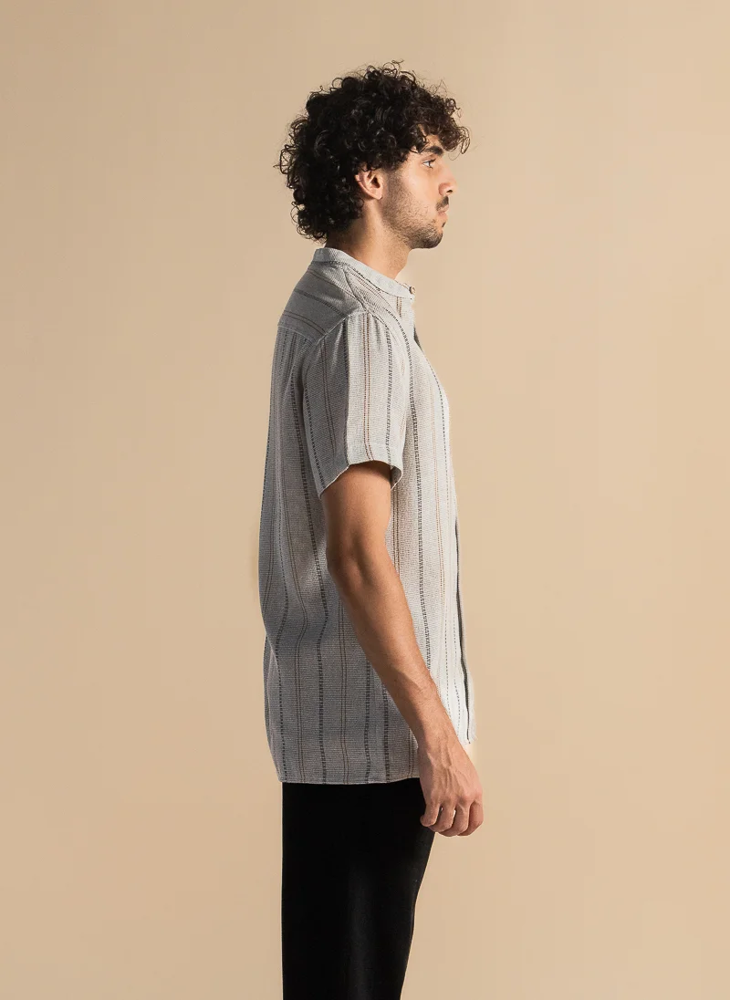 SHAPES KNITTED STRIPED SHIRT