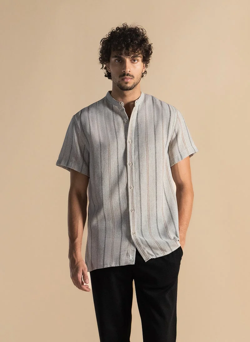 SHAPES KNITTED STRIPED SHIRT