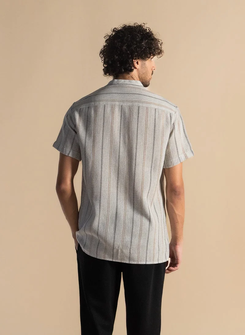 SHAPES KNITTED STRIPED SHIRT