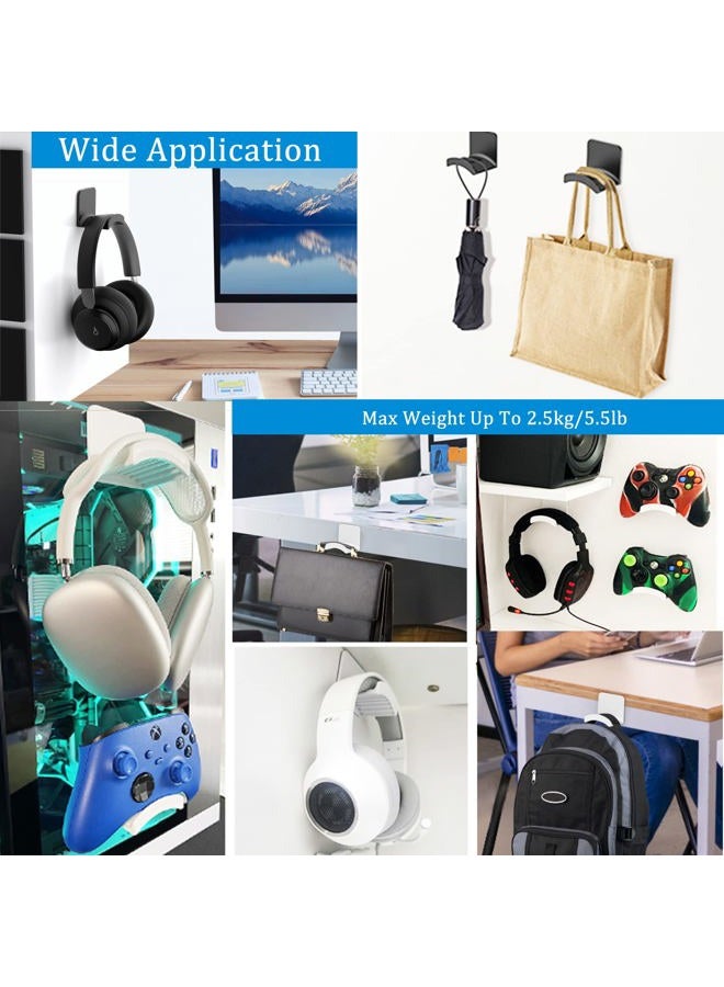 SOKUSIN Headphone Stand Headset Holder - Adhesive Gaming Earphones Hanger, Universal Desk Wall Mount Hook for All Headphone/Controller, Compatible with Beats, AirPods Max,Sony, JBL (White) - Image 5