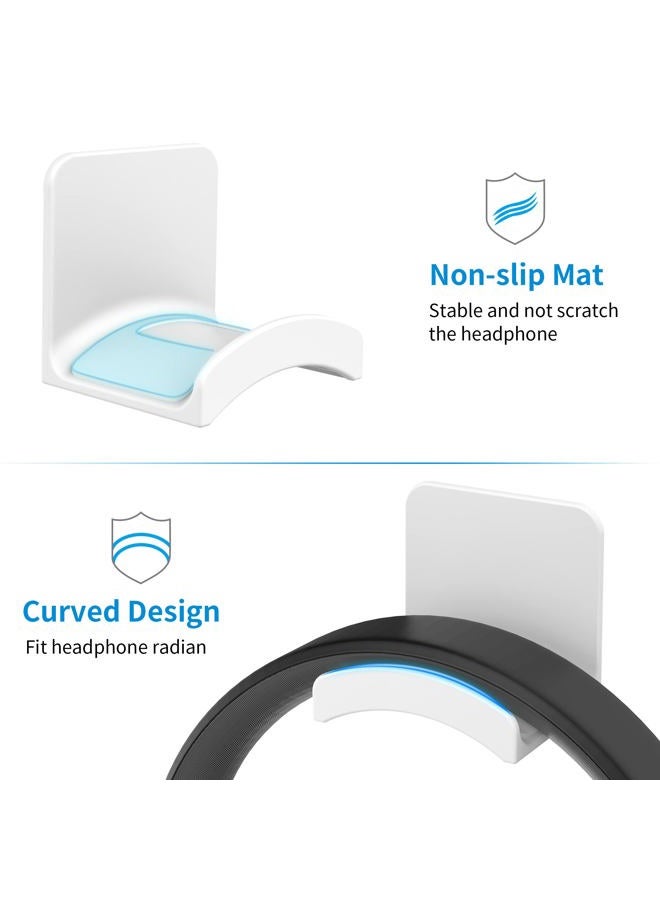 SOKUSIN Headphone Stand Headset Holder - Adhesive Gaming Earphones Hanger, Universal Desk Wall Mount Hook for All Headphone/Controller, Compatible with Beats, AirPods Max,Sony, JBL (White) - Image 4