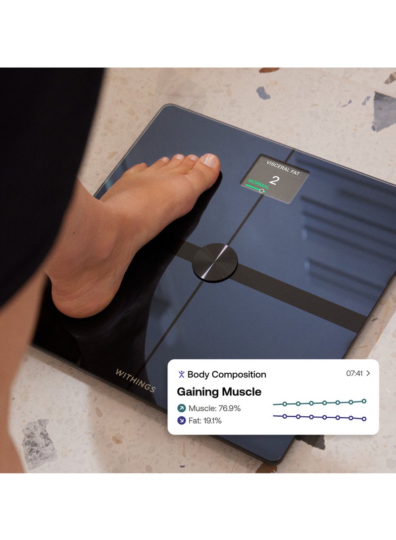 ويذينجز ميزان الجسم الرقمي الذكي - مقياس دقيق لوزن الجسم ونسبة الدهون، مقياس وزن الجسم واي فاي وبلوتوث، مقياس وزن الطفل، مقياس ذكي متوافق مع صحة التفاح، ميزان الحمام - Image 5