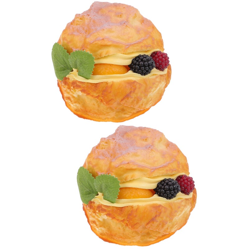 2pcs Simulation Dessert Puff Model Decorative Small Dessert Decoration Bakery Shop Window Fake Dessert - Image 1