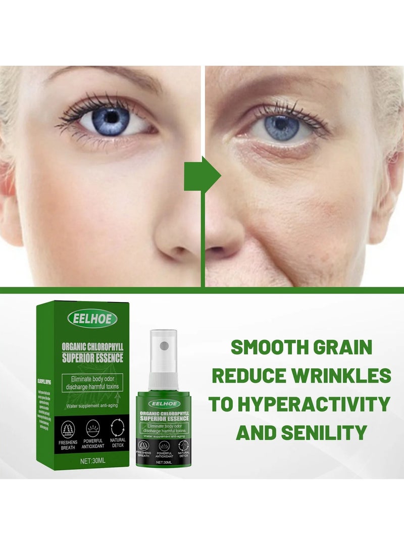 EELHOE Anti Wrinkle Face Serum, Facial Care Makeup Chlorophyll Serum, Moisturizing Tightening Anti Aging Essence For Skin Firming Tightening, And Reducing Wrinkles - Image 5