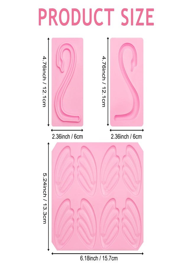 Xcake Lcook 3D Swan Silicone Molds, Swan Wings Neck Fondant Molds for Cake Decorating Cupcake Topper Polymer Clay Resin Gum Paste Sugar Craft Set of 3 - Image 2