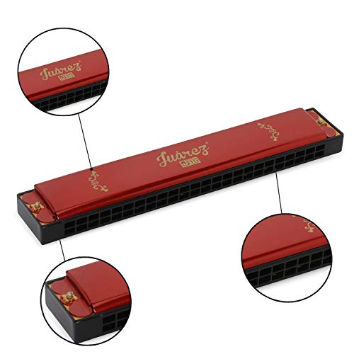 JUAREZ Junior JJ24HR 24 Holes Harmonica Key of C Scale | Mouth Organ | Cover - Aluminium | Comb - Abs | Reed – Brass Red - Image 4