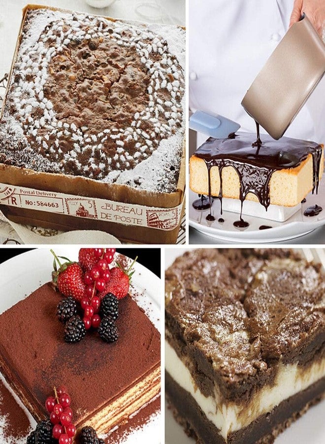 CAKE DECOR زينة كيك - قالب كيك مربع من الفولاذ المقاوم للصدأ - شديد التحمل - آمن للاستخدام في الفرن - مقاوم للصدأ - متعدد الاستخدامات للخبز والتشكيل والتقديم - 2 × 3 بوصات - Image 3