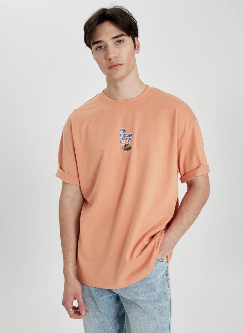DeFacto Oversize Fit Crew Neck Printed T-Shirt - Image 1