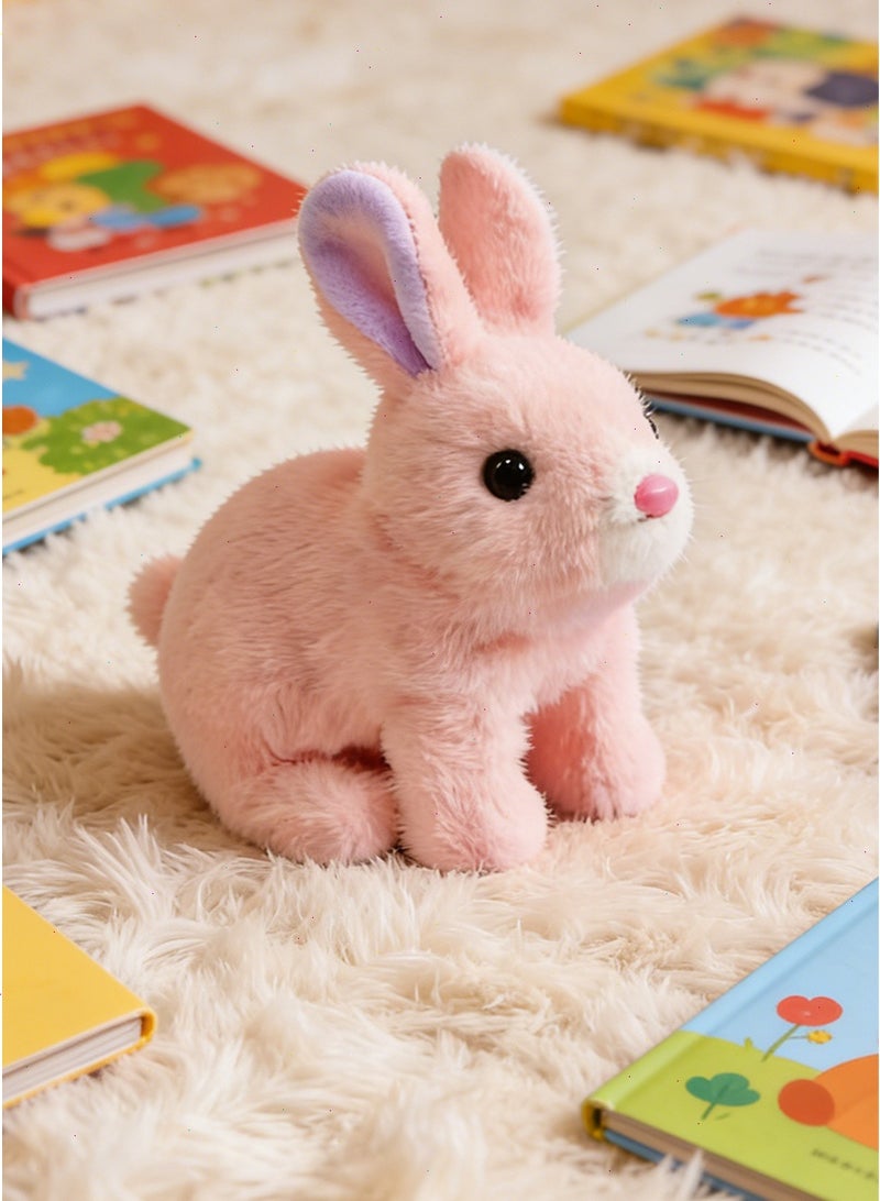Yoawllty Rabbit Electronic Pet, Baby Toys, Hopping Rabbit Plush Toy, Animated Walking, Toddler Gift, Birthday Present (Pink) - Image 1