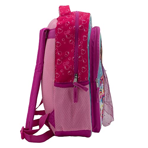 Barbie & Friends Cosplay Backpack, Girls Bookbag with Adjustable Shoulder Straps & Padded Back, 16” School Bag w/3D Skirt and Metallic Fabric Tiara. - Image 4