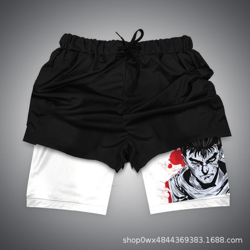 Huo Ying Series Shorts 3D Digital Printing Dragon Ball Double Layer Beach Pants E-Commerce Supply - Image 3