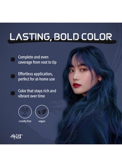 SPLAT Splat Midnight Azure Semi-Permanent Blue Hair Color Kit No Bleach, Vegan, Cruelty Free  - Image 2