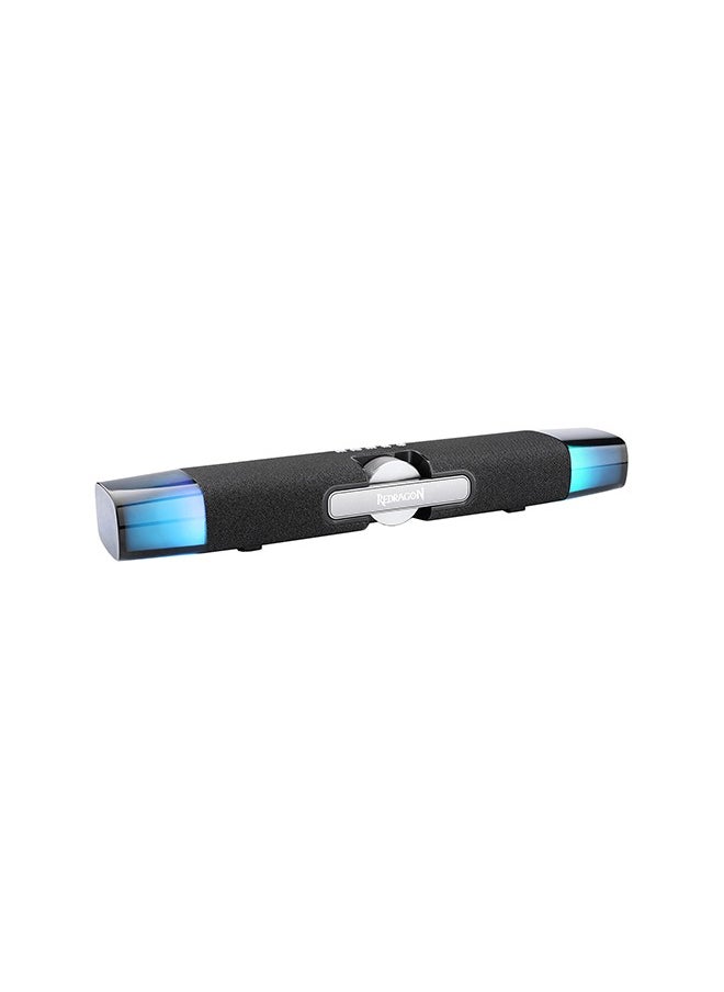 REDRAGON - Dora GS512 Wireless Speaker, 2.0 PC Computer Stereo Soundbar, BT 5.0/USB Mode, Max 6W x 2 Rich Sound, Crystal RGB Backlight, Black | GS512 - Image 1