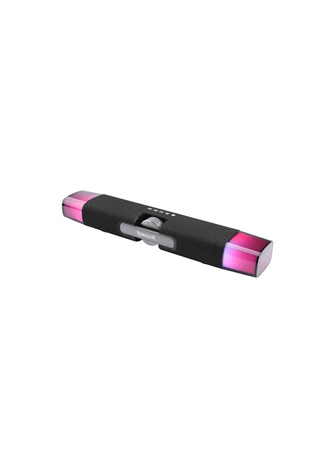 REDRAGON - Dora GS512 Wireless Speaker, 2.0 PC Computer Stereo Soundbar, BT 5.0/USB Mode, Max 6W x 2 Rich Sound, Crystal RGB Backlight, Black | GS512 - Image 1