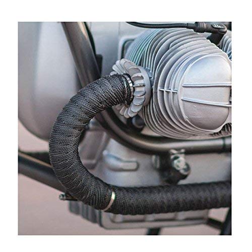 Ramanta Bike Silencer Wrap with Clamps Bike Exhaust Heat Shield Protector Compatible with Classic, Bullet, Standard & Electra New & Old Models (Wrap Length: 3 Meter; 1 PCs with 2 Clamps; Black) - Image 4