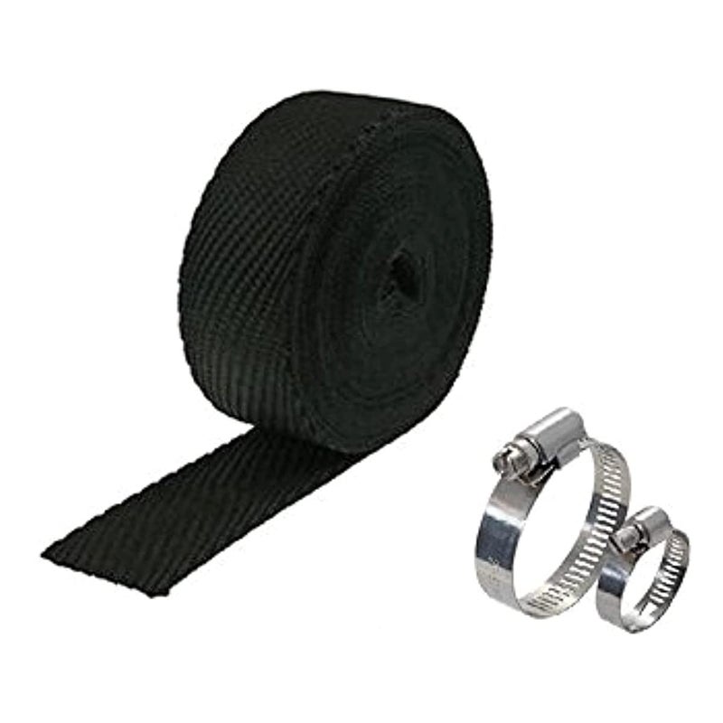 Ramanta Bike Silencer Wrap with Clamps Bike Exhaust Heat Shield Protector Compatible with Classic, Bullet, Standard & Electra New & Old Models (Wrap Length: 3 Meter; 1 PCs with 2 Clamps; Black) - Image 5