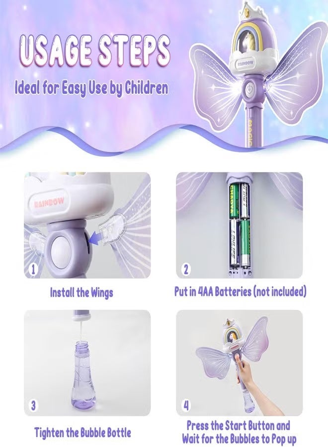 Bubble Wands for Kids, Toys for 3-8 Year Old Girls,Princess Bubble Wand Blower for Girls, Bubble Wand Bubbles Machine for Kids Light Up Music Gifts for Age 3 4 5 6 7 8 Years Old - Image 3