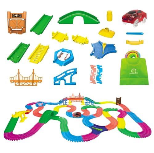 Mindscope Twister Tracks Mega Set Neon Glow in The Dark Flexible Track System with 547 Pieces Over 25 Feet of Track  Accessories - Image 5